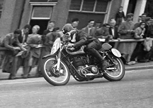 Images Dated 26th September 2020: Fred Cook (AJS) 1955 Junior TT
