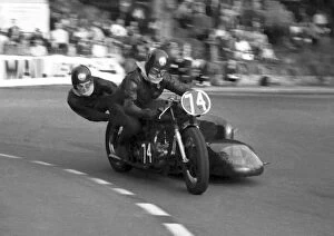 Images Dated 23rd August 2020: Fred Cornbill & Ms Findlay (Triumph) 1966 Sidecar TT