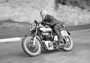 Images Dated 18th August 2022: Fred Pusey (Norton) 1952 Junior Manx Grand Prix