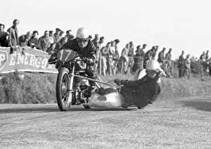 Freddie Garrington & I Paskin (Norton) 1954 Sidecar TT