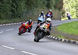 2022 Senior Manx Grand Prix Prints: Frenchman Amalric Blanc (Kawasaki) and Lewis Arrowsmith (Honda) at Quarry Bends