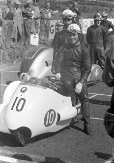 Images Dated 22nd December 2021: Fritz Hillebrand & Manfred Grunwald (BMW) 1956 Sidecar Ulster Grand Prix