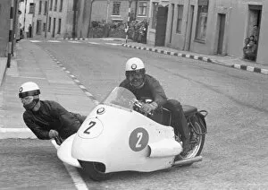 Images Dated 24th February 2022: Fritz Hillebrand & Manfred Grunwald (BMW) 1956 Sidecar TT