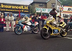 Gary Radcliffe (Yamaha) and Michael Dunlop (Yamaha) 1992 Junior TT