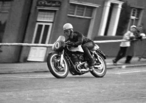 Images Dated 28th September 2020: Gavin Dunlop (AJS) 1956 Junior TT