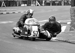 Geoff Atkinson Prints: Geoff Atkinson Robert Peel GA BSA 1975 1000 Sidecar TT