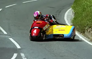 Nick Roche Prints: Geoff Bell & Nick Roche (Windle Mitsui Yamaha) 1995 Sidecar TT