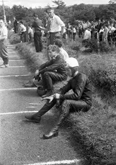 Geoff Duke Collection: Geoff Duke and Alan Shepherd 1959 Senior Ulster Grand Prix