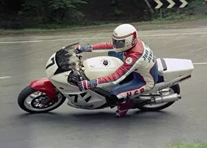 Images Dated 23rd July 2011: Geoff Johnson at Ramsey Hairpin: 1986 Formula One TT