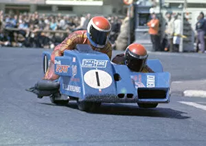 Images Dated 18th February 2021: Gerry Boret & Nick Boret (Renwick Konig) 1973 500 Sidecar TT