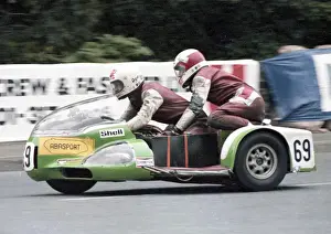 Goronwy Davies Prints: Goronwy Davies & Elfed Davies (Yamaha) 1979 Sidecar TT