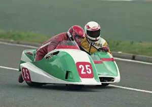 Images Dated 24th October 2021: Goronwy Davies & Paul Chappel (Yamaha) 1990 Sidecar TT