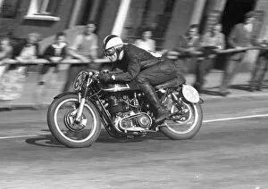 Images Dated 7th January 2021: Graham Downes (AJS) 1957 Junior Manx Grand Prix