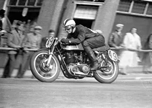Graham Downes (AJS) 1957 Senior Manx Grand Prix