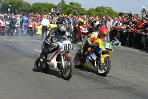 Grant Goodings (Yamaha) and David O Leary (Honda) 2007 TT Parade Lap