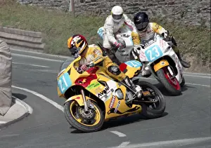 Greg Lewis (Yamaha) and Scott Richardson (FC Moore Honda) 1996 Junior Manx Grand Prix
