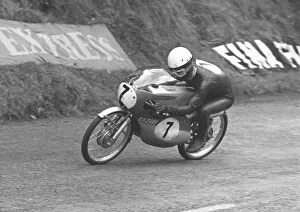 Images Dated 13th January 2022: Hans Georg Anscheidt (Suzuki) at Ramsey Hairpin 1966 50cc TT