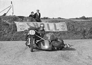Images Dated 5th August 2016: Hans Haldeman (Norton) 1954 Sidecar TT
