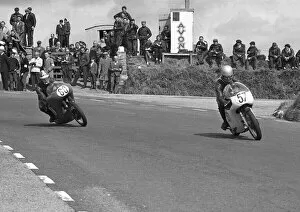 Images Dated 9th July 2021: Hans Sommerhalder (Matchless) and Derek Jones (BSA) 1966 Senior TT