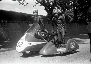 Harold Scholes & Peter Corris (Matchless) 1959 Sidecar TT
