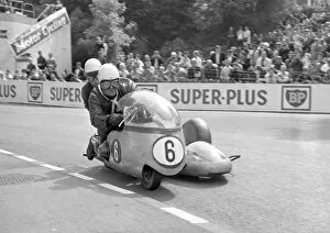 Images Dated 13th August 2016: Heinz Luthringhauser & Herman Hahn (BMW) 1965 Sidecar TT