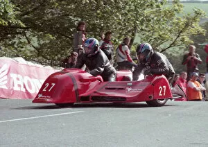 Images Dated 25th April 2021: Helmut Lunemann & Gerhard Morscher (Ireson Kawasaki) 1993 Sidecar TT