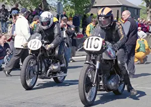 Helmut Lunnemann (BMW) and Don Ellis (BSA) 2002 TT Parade Lap