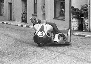 Images Dated 24th February 2022: Henri Curchod & R Deboux (Norton) 1956 Sidecar TT