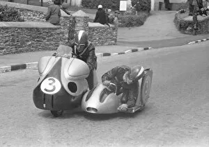 Images Dated 24th February 2022: Henri Curchod & R Duboux (Norton) 1956 Sidecar TT