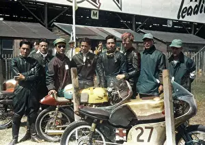 Honda team riders and mechanics at the 1959 Ultra lightweight TT