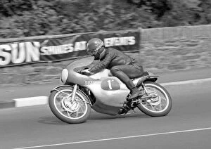Images Dated 22nd July 2011: Hugh Anderson at Braddan Bridge: 1966 Ultra Lightweight TT