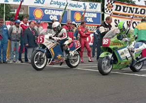 Iain Duffus (Yamaha) and Roger Hurst (Kawasaki) 1988 Production A TT