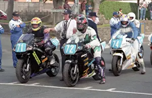 Ian Pattinson (Kawasaki) & Ken Davis (Chaintec Honda) 1996 Junior Manx Grand Prix