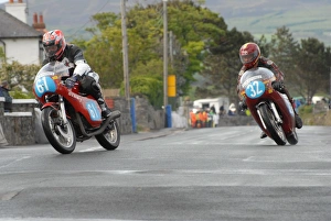 Bsa Seeley Gallery: Ian Rycroft (Honda) and Stuart Robinson (BSA Seeley) 2007 Pre TT Classic