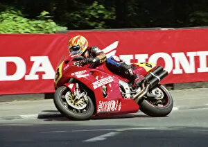 Images Dated 12th July 2011: Ian Simpson at Braddan Bridge; 1998 Senior TT