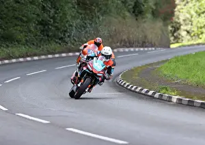 2022 Junior Manx Grand Prix Prints: Irish Michael Gahan (Aprilia) and Martin Morris (Aprilia) at Quarry Bends