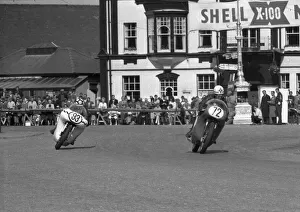 Images Dated 15th December 2020: Ivor Kenyon (Norton) & Gerry Borland (BSA) 1963 Junior Manx Grand Prix