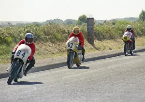 Images Dated 27th October 2020: J Percival (Honda), John Dickenson (Yamaha) & P Knowles (Kawasaki) 1976 Jurby Road