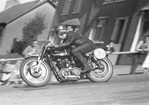 Images Dated 28th July 2021: Jack Trustham (AJS) 1957 Junior Manx Grand Prix