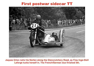 Jacques Drion & Inge Stolle Laforge (Norton) 1954 Sidecar TT
