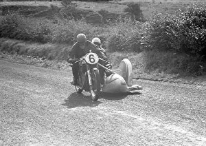 Images Dated 20th December 2021: Jacques Drion & Inge Stolle Laforge (Norton) 1953 Sidecar Ulster Grand Prix