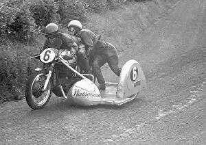 Images Dated 20th December 2021: Jacques Drion & Inge Stolle Laforge (Norton) 1953 Sidecar Ulster Grand Prix