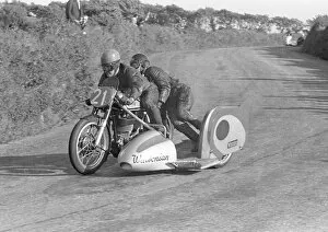 Images Dated 13th September 2011: Jaques Drion and Inge Stolle Laforge: (Norton Watsonian) 1954 Sidecar TT