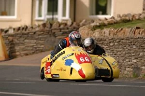 Images Dated 5th June 2004: Jean-Claude Kestler & Christophe Vergne (Baker Honda) 2004 Sidecar TT