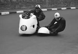 Jim Bollington & C F Campbell (Triumph) 1961 Sidecar TT
