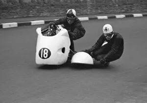 Images Dated 13th May 2020: Jim Bollington & C F Campbell (Triumph) 1961 Sidecar TT