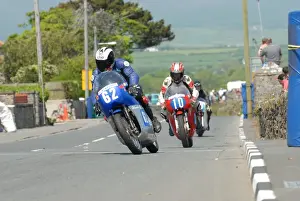 Terry Kermode Prints: Jimmy Creer (Drixton Honda) & Terry Kermode (Aermacchi) 2012 Pre TT Classic