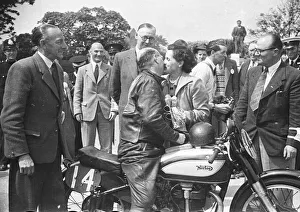 Images Dated 23rd October 2021: Joe Craig; Harold Daniell; Gilbert Smith: Steve Lancefield; Norton; 1949 Senior TT