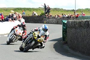 Images Dated 9th July 2015: Joe Newbould (Kawasaki) and Mick Goodings (Kawasaki) 2015 Southern 100