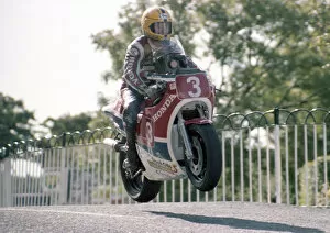 Images Dated 21st July 2020: Joey Dunlop (Honda) Filming V-4 Victory during the 1983 Manx Grand Prix
